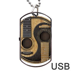 Old And Worn Acoustic Guitars Yin Yang Dog Tag Usb Flash (two Sides) by JeffBartels