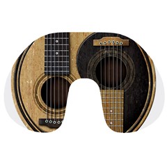 Old And Worn Acoustic Guitars Yin Yang Travel Neck Pillows by JeffBartels