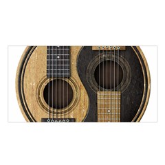 Old And Worn Acoustic Guitars Yin Yang Satin Shawl by JeffBartels