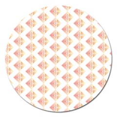 Geometric Losangle Pattern Rosy Magnet 5  (round) by paulaoliveiradesign