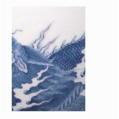 Blue Chinese Dragon Large Garden Flag (two Sides) by paulaoliveiradesign