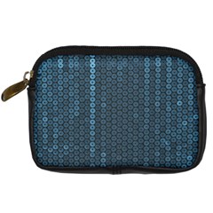 Blue Sparkly Sequin Texture Digital Camera Cases by paulaoliveiradesign