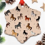 Horses For Courses Pattern Snowflake Ornament (Two Sides) Front