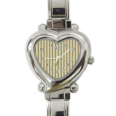 Elegant Stripes Heart Italian Charm Watch by Colorfulart23