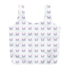 Pink Cute Cat Pattern Full Print Recycle Bags (l)  by paulaoliveiradesign