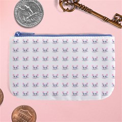 Pink Cute Cat Pattern Large Coin Purse by paulaoliveiradesign