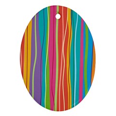 Colorful Striped Background Ornament (oval) by TastefulDesigns