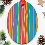 Colorful striped background Ornament (Oval) Front