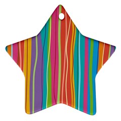 Colorful Striped Background Star Ornament (two Sides) by TastefulDesigns