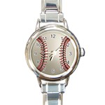 Baseball Round Italian Charm Watch Front