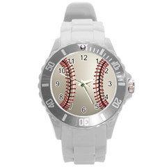 Baseball Round Plastic Sport Watch (l) by BangZart