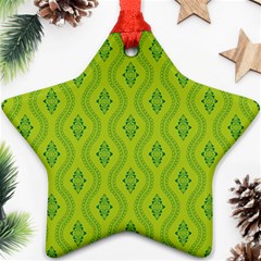 Decorative Green Pattern Background  Ornament (star) by TastefulDesigns