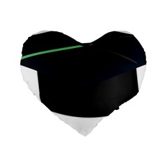 Graduate Cap Standard 16  Premium Flano Heart Shape Cushions by Colorfulart23