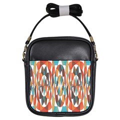 Colorful Geometric Abstract Girls Sling Bags by linceazul