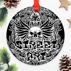 Tattoo Tribal Street Art Round Ornament (two Sides) by Valentinaart