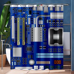 Classic Blue Computer Mainboard Shower Curtain 60  X 72  (medium)  by BangZart