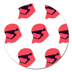 Stormtroper Pattern  Magnet 5  (round) by paulaoliveiradesign