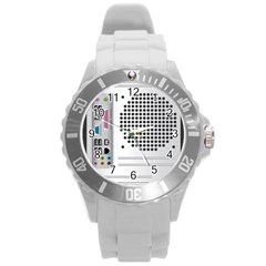 Standard Computer Case Back Round Plastic Sport Watch (l) by BangZart