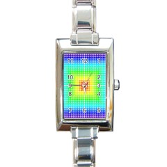 Square Rainbow Pattern Box Rectangle Italian Charm Watch by BangZart