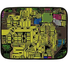 Technology Circuit Board Double Sided Fleece Blanket (mini)  by BangZart