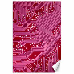 Pink Circuit Pattern Canvas 20  X 30   by BangZart