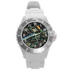 Computer Ram Tech Round Plastic Sport Watch (l) by BangZart