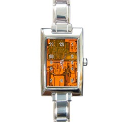 Circuit Board Pattern Rectangle Italian Charm Watch by BangZart