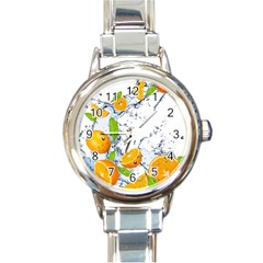 Fruits Water Vegetables Food Round Italian Charm Watch by BangZart