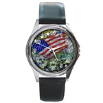 Usa United States Of America Images Independence Day Round Metal Watch Front