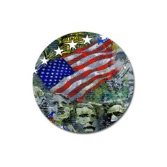 Usa United States Of America Images Independence Day Magnet 3  (round) by BangZart