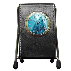 Glass Bulding Pen Holder Desk Clocks by BangZart