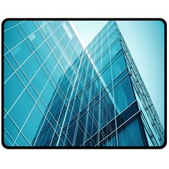 Glass Bulding Fleece Blanket (medium)  by BangZart