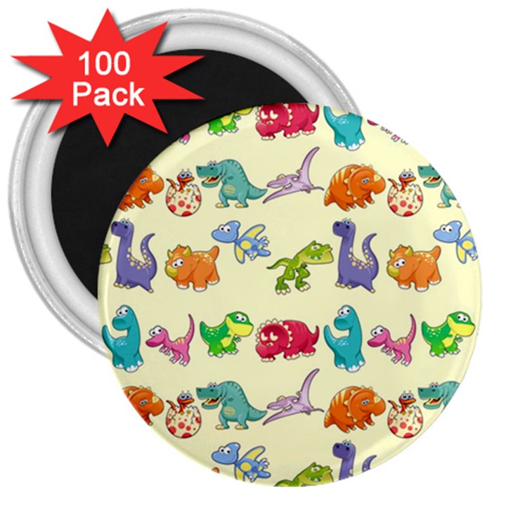 Group Of Funny Dinosaurs Graphic 3  Magnets (100 pack)