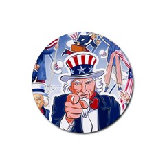 Independence Day United States Of America Rubber Round Coaster (4 Pack)  by BangZart