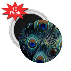 Feathers Art Peacock Sheets Patterns 2 25  Magnets (10 Pack)  by BangZart