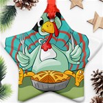 Pie Turkey Eating Fork Knife Hat Star Ornament (Two Sides) Front