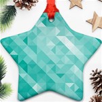 Bright blue turquoise polygonal background Ornament (Star) Front