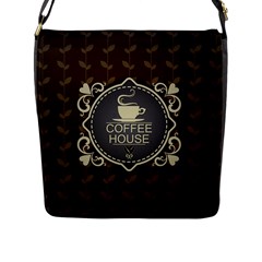 Coffee House Flap Messenger Bag (l)  by BangZart