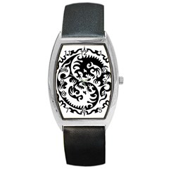 Ying Yang Tattoo Barrel Style Metal Watch by BangZart