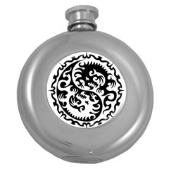 Ying Yang Tattoo Round Hip Flask (5 Oz) by BangZart