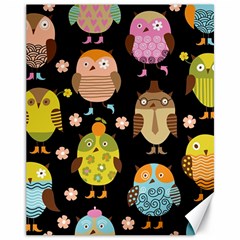 Cute Owls Pattern Canvas 11  X 14   by BangZart