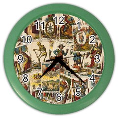 Tarot Cards Pattern Color Wall Clocks by Valentinaart