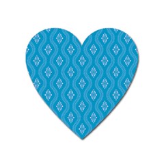 Blue Ornamental Pattern Heart Magnet by TastefulDesigns