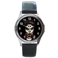 Voodoo  Witch  Round Metal Watch by Valentinaart