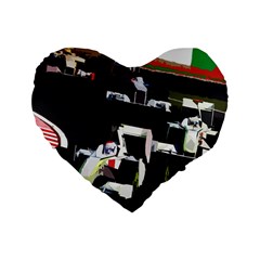 Formula 1 Standard 16  Premium Heart Shape Cushions by Valentinaart