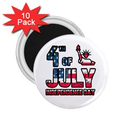 4th Of July Independence Day 2 25  Magnets (10 Pack)  by Valentinaart