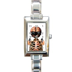 Do What Your Brain Says Rectangle Italian Charm Watch by Valentinaart