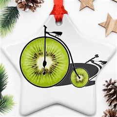 Kiwi Bicycle  Star Ornament (two Sides) by Valentinaart