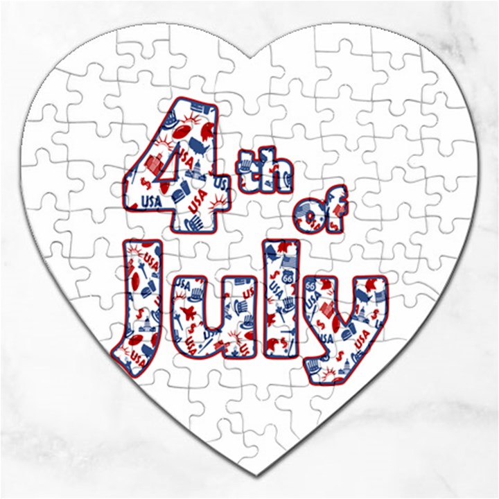 4th of July Independence Day Jigsaw Puzzle (Heart)