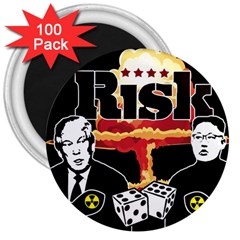 Nuclear Explosion Trump And Kim Jong 3  Magnets (100 Pack) by Valentinaart